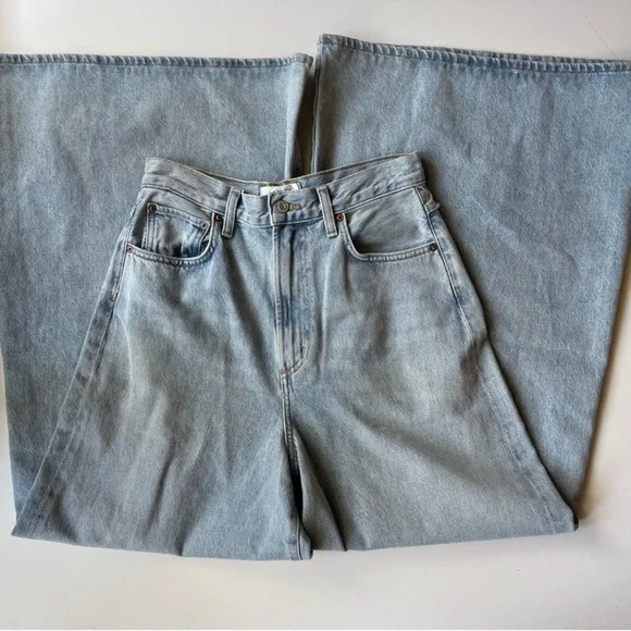 Agolde Light Blue Flare & Wide Leg Jeans - Picture 3 of 13